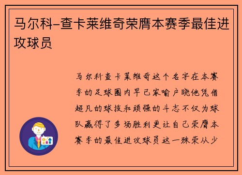 马尔科-查卡莱维奇荣膺本赛季最佳进攻球员